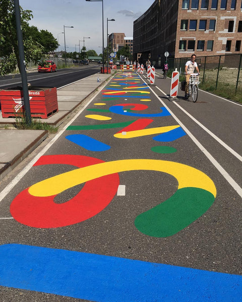 KITRA Painted Bicycle Lane in Breda